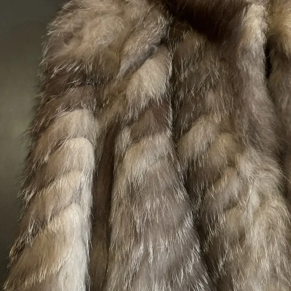 Saga Fur Gray and Brown Fox Jacket - Picture 8 of 8